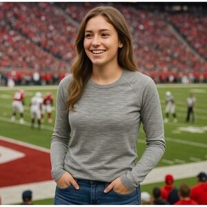 ATHLETA Pullover, Women's Size M, Grey/white, Style #243093,